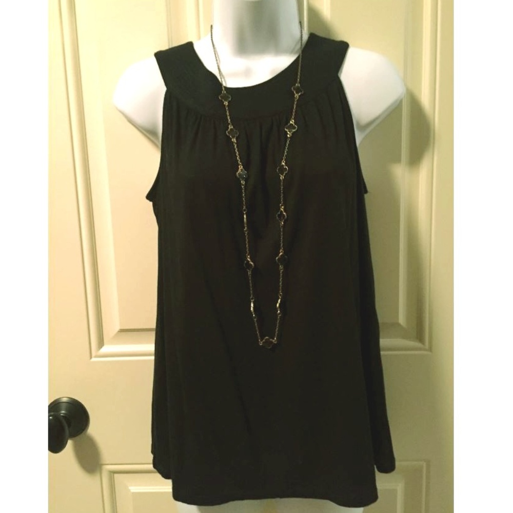 Women's Flowy Black Tank Top